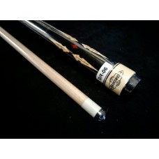 Brunswick．僅此一枝-黑檀木上下虎紋雙尖角+雷射雕刻鑲嵌撞球桿．BR-06 (缺貨中)