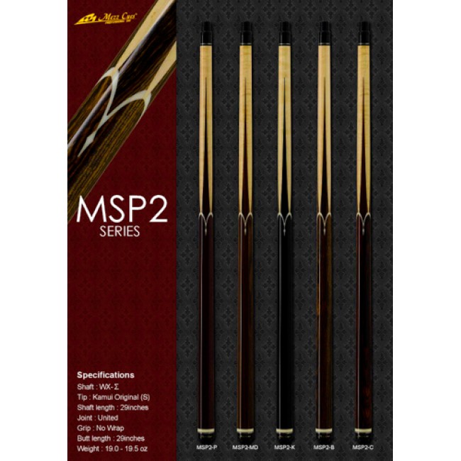 Mezz日本MSP2郎中桿系列．全新光把撞球桿．複合木黑色．MSP2-K